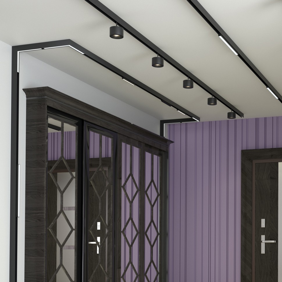 358539 NOVOTECH FLUM Трековый светильник для низковольного шинопровода черный 48V, 12W, 4000K, 960Lm