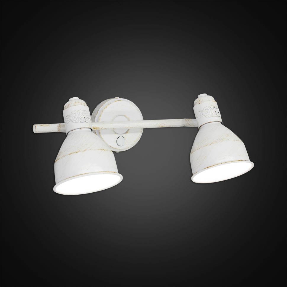 CL502523 Citilux Опус спот с выключателем, белый с патиной, E14*2*60W