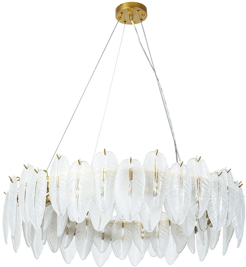 A4052SP-12SG ARTE LAMP подвесная люстра Evie, E14*12*40W, золото, белый, 80см диаметр