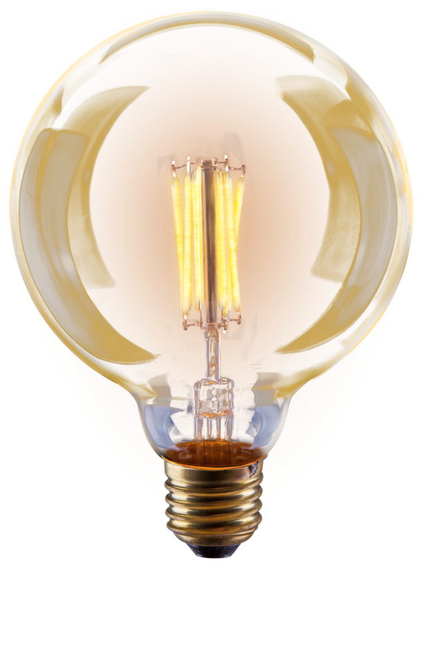 6838 VOLTEGA Лампа светодиодная филаментная Шар G125 лофт GOLD 8W