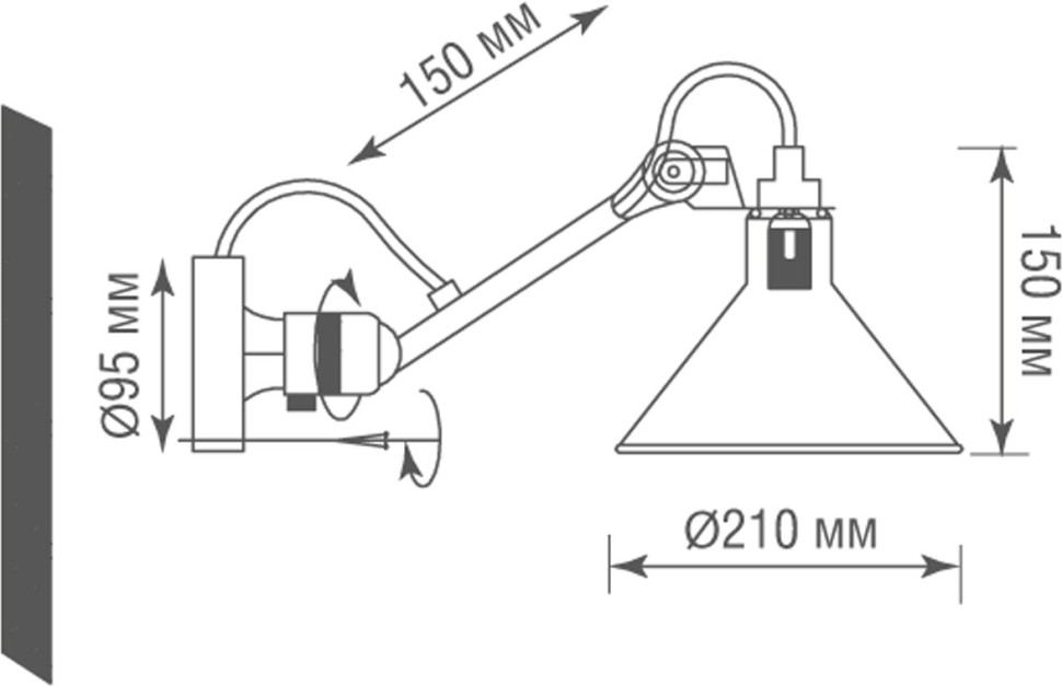 DL20653W1ABlack Donolux Mary Jane черное бра Лофт