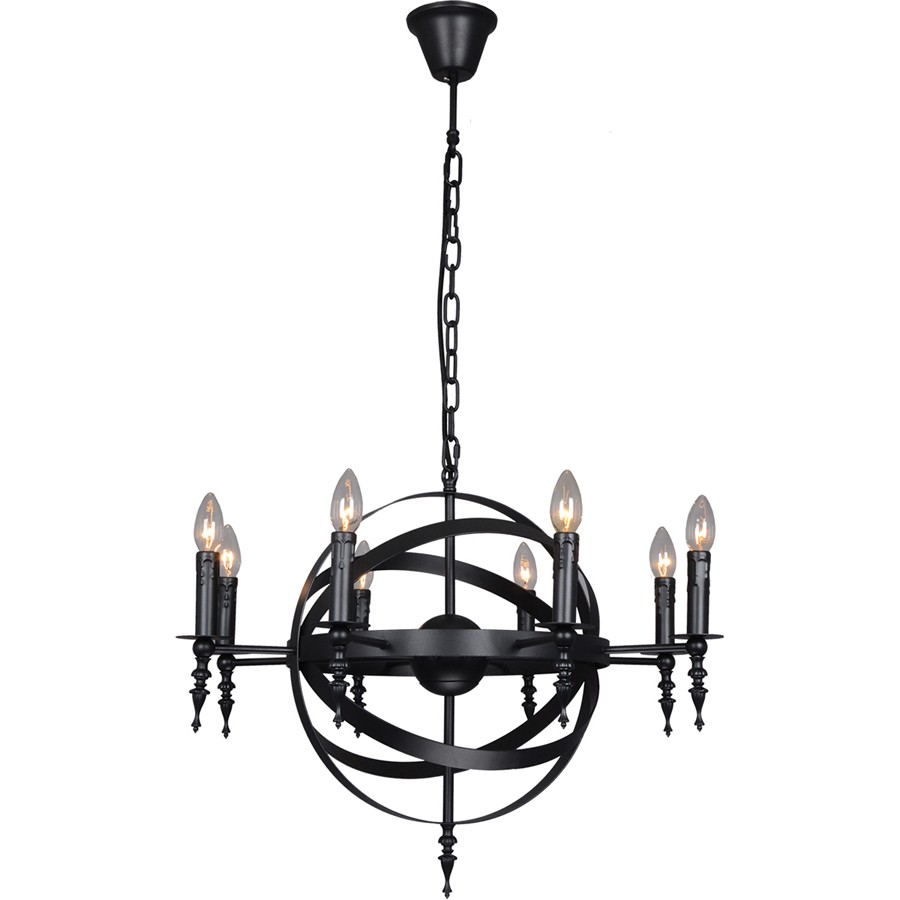 LSP-9300 Lussole Loft Utica Черная подвесная люстра