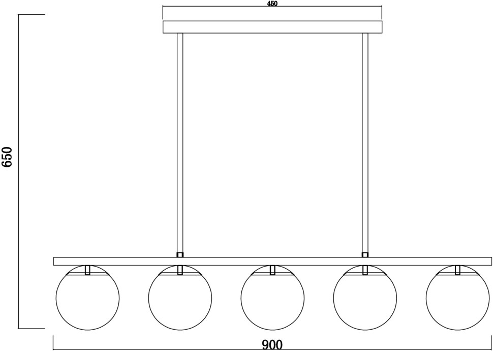 FR5199PL-05BS FREYA потолочный светильник на штанге Zing, латунь, E27*5*60W