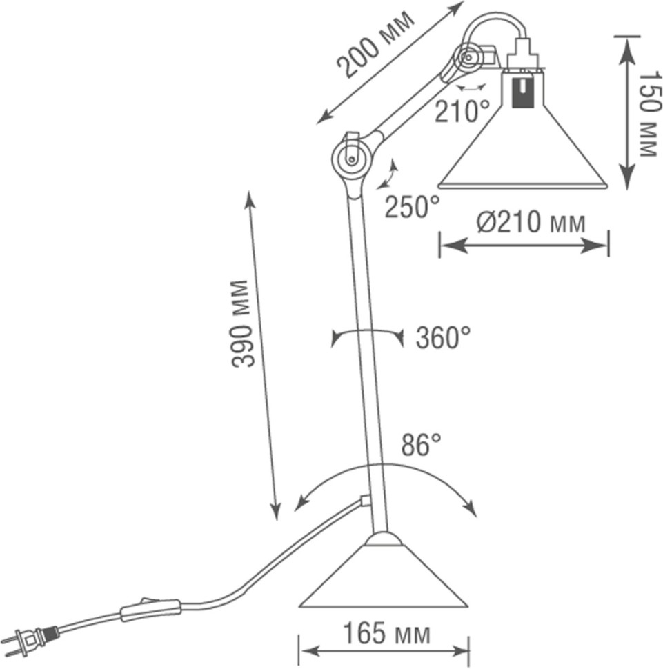DL20653T1BBlack Donolux Mary Jane черная настольная лампа Лофт