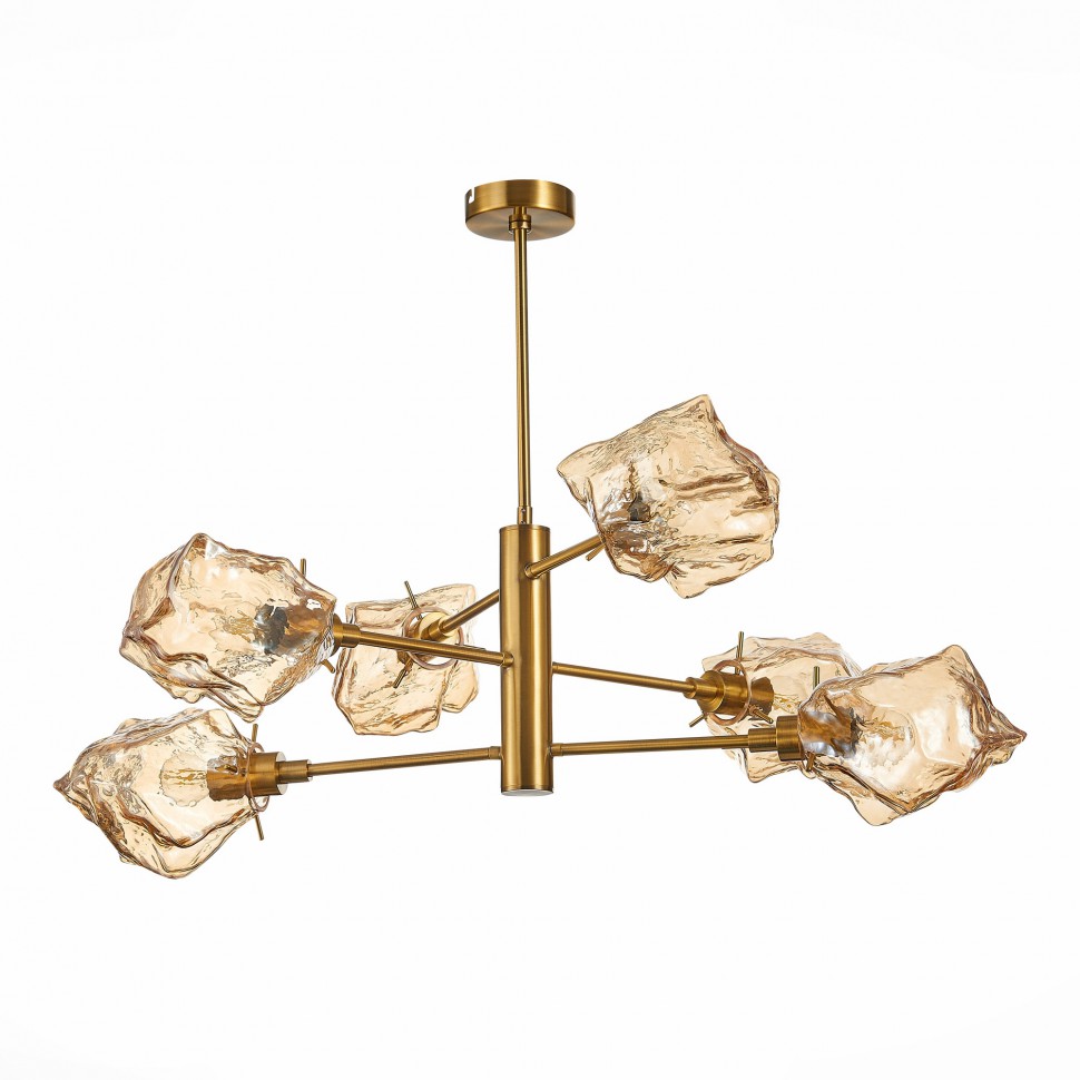 SL1175.302.06 ST-Luce потолочная люстра Portici на штанге, латунь и янтарный