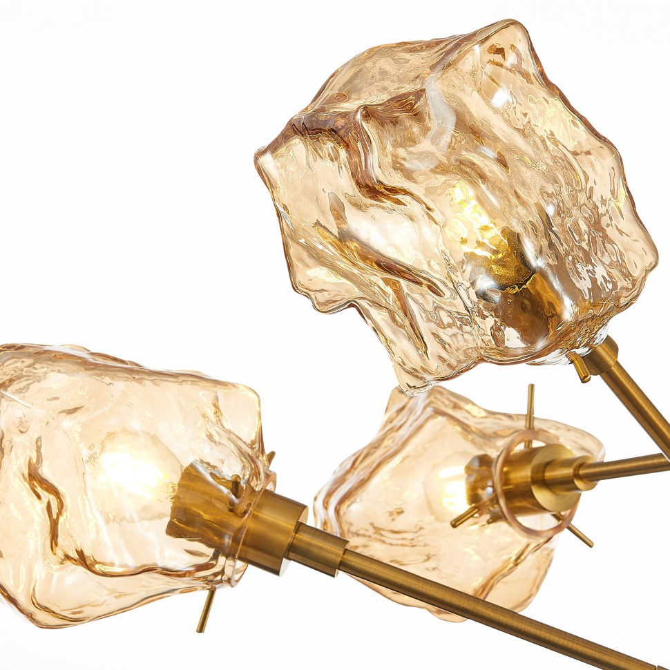 SL1175.302.06 ST-Luce потолочная люстра Portici на штанге, латунь и янтарный