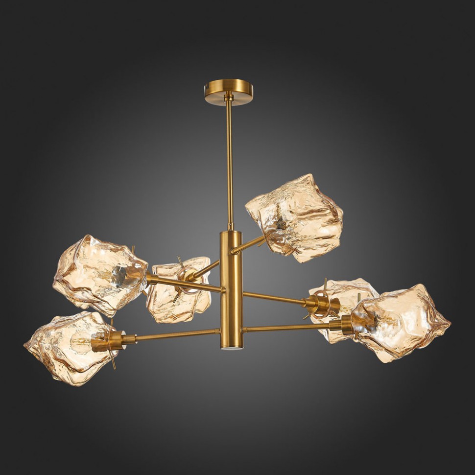 SL1175.302.06 ST-Luce потолочная люстра Portici на штанге, латунь и янтарный