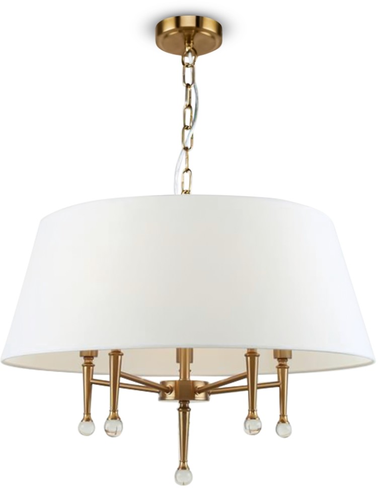 FR5190PL-05BS3 FREYA подвесная люстра Rosemary, большой белый абажур 58см, E14*5*40W