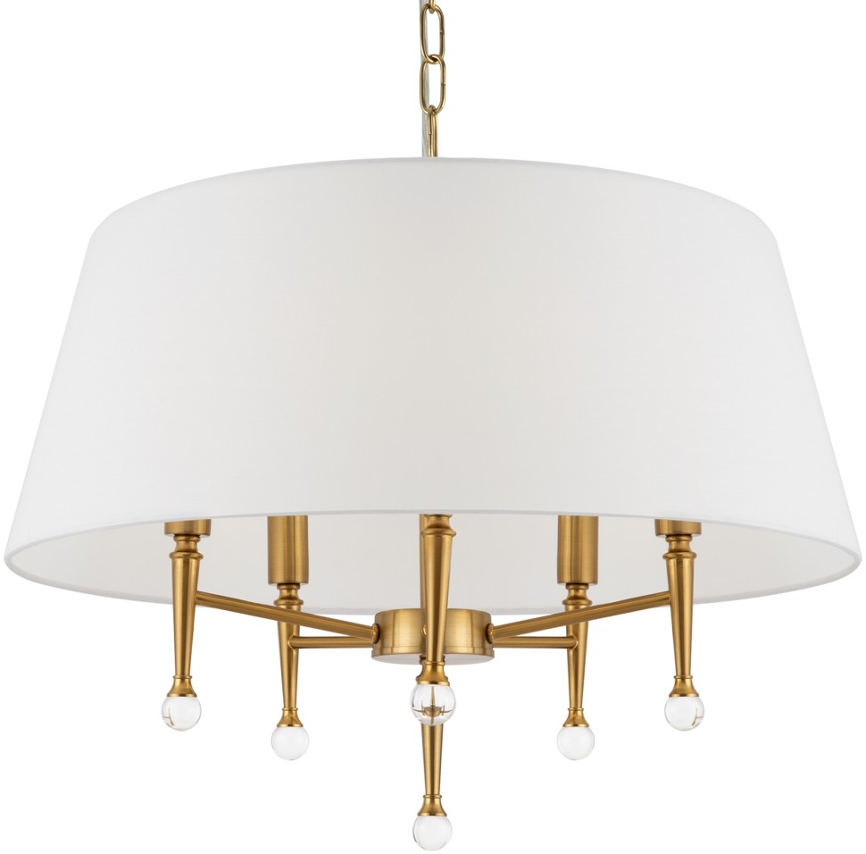 FR5190PL-05BS3 FREYA подвесная люстра Rosemary, большой белый абажур 58см, E14*5*40W