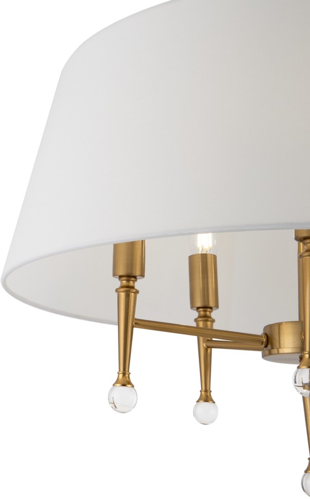 FR5190PL-05BS3 FREYA подвесная люстра Rosemary, большой белый абажур 58см, E14*5*40W