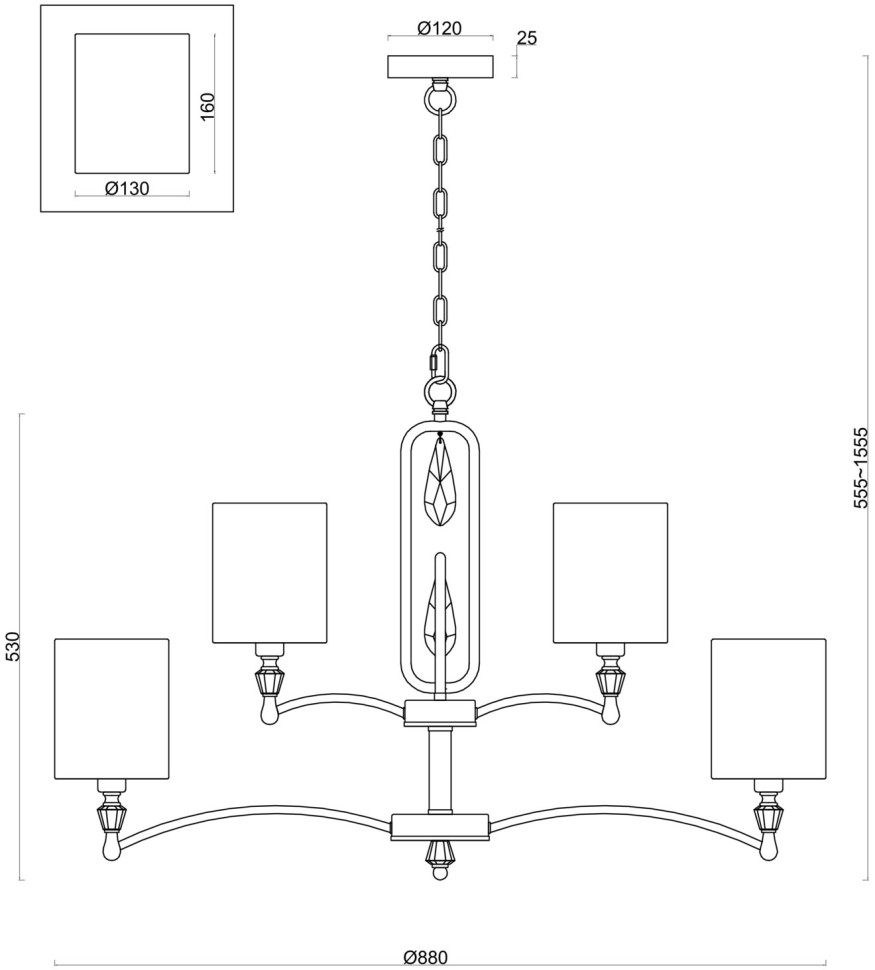 FR1007PL-12N FREYA подвесная люстра Riverside, никель, E14*12*40W