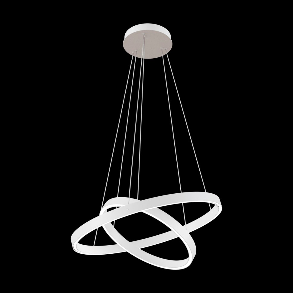 MOD058PL-L55W4K MAYTONI белая светодиодная люстра 2 кольца RIM, 61W, 4000K, 3500Lm, диаметр 60см