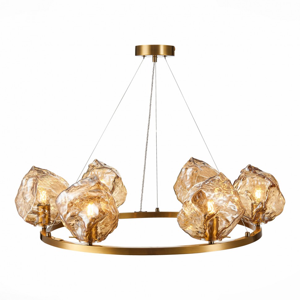 SL1175.303.06 ST-Luce подвесная люстра Portici кольцо, латунь и янтарный
