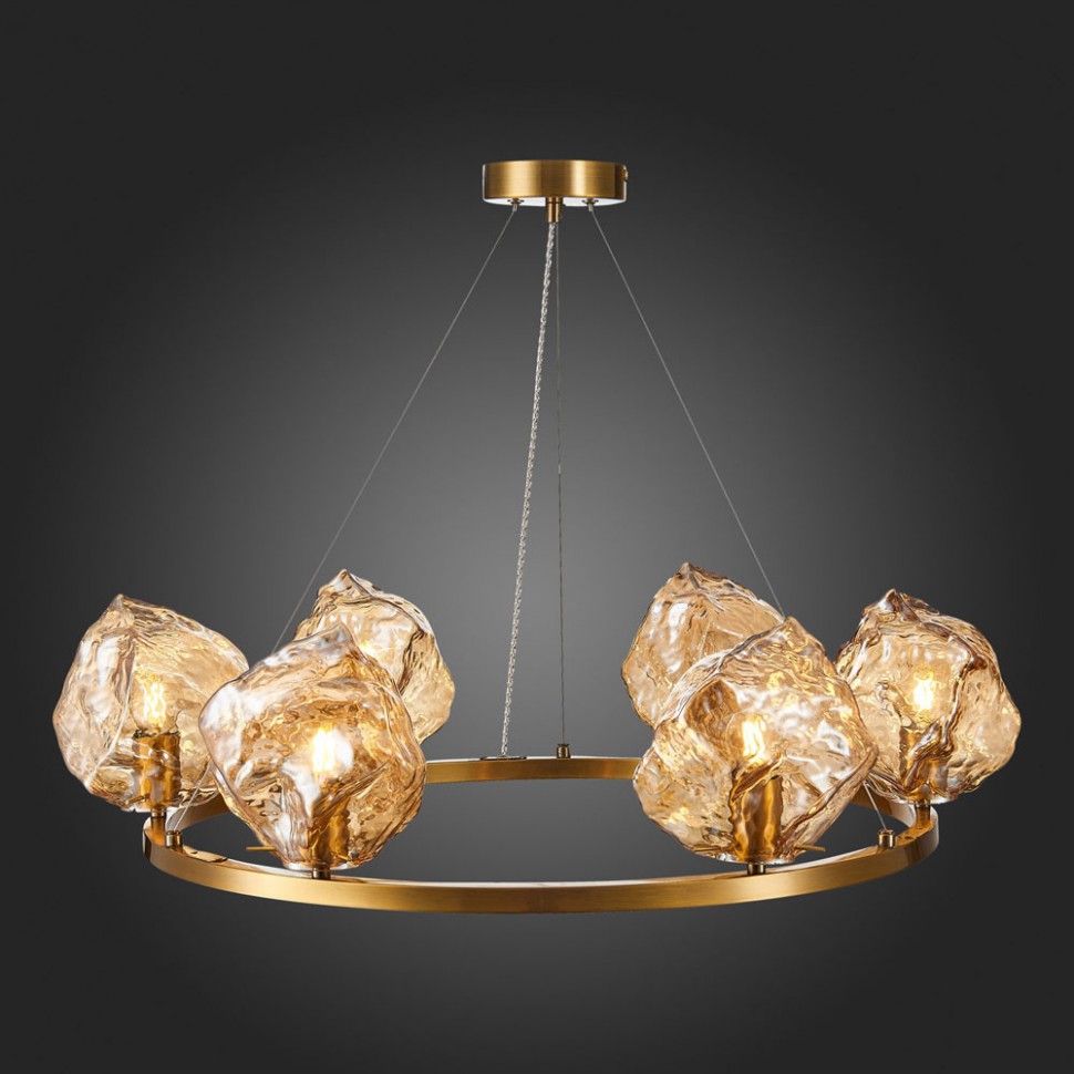 SL1175.303.06 ST-Luce подвесная люстра Portici кольцо, латунь и янтарный