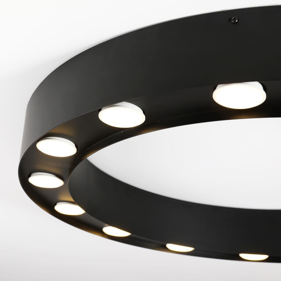 3007-15U FAVOURITE черный потолочный светильник Attica, GU10*15*5W, 80см диаметр