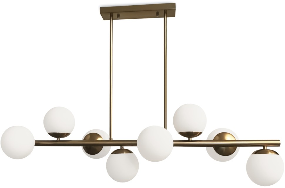 FR5199PL-08BS FREYA потолочная люстра на штанге Zing, латунь, E27*8*60W