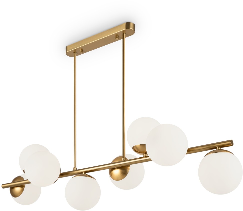 FR5199PL-08BS FREYA потолочная люстра на штанге Zing, латунь, E27*8*60W