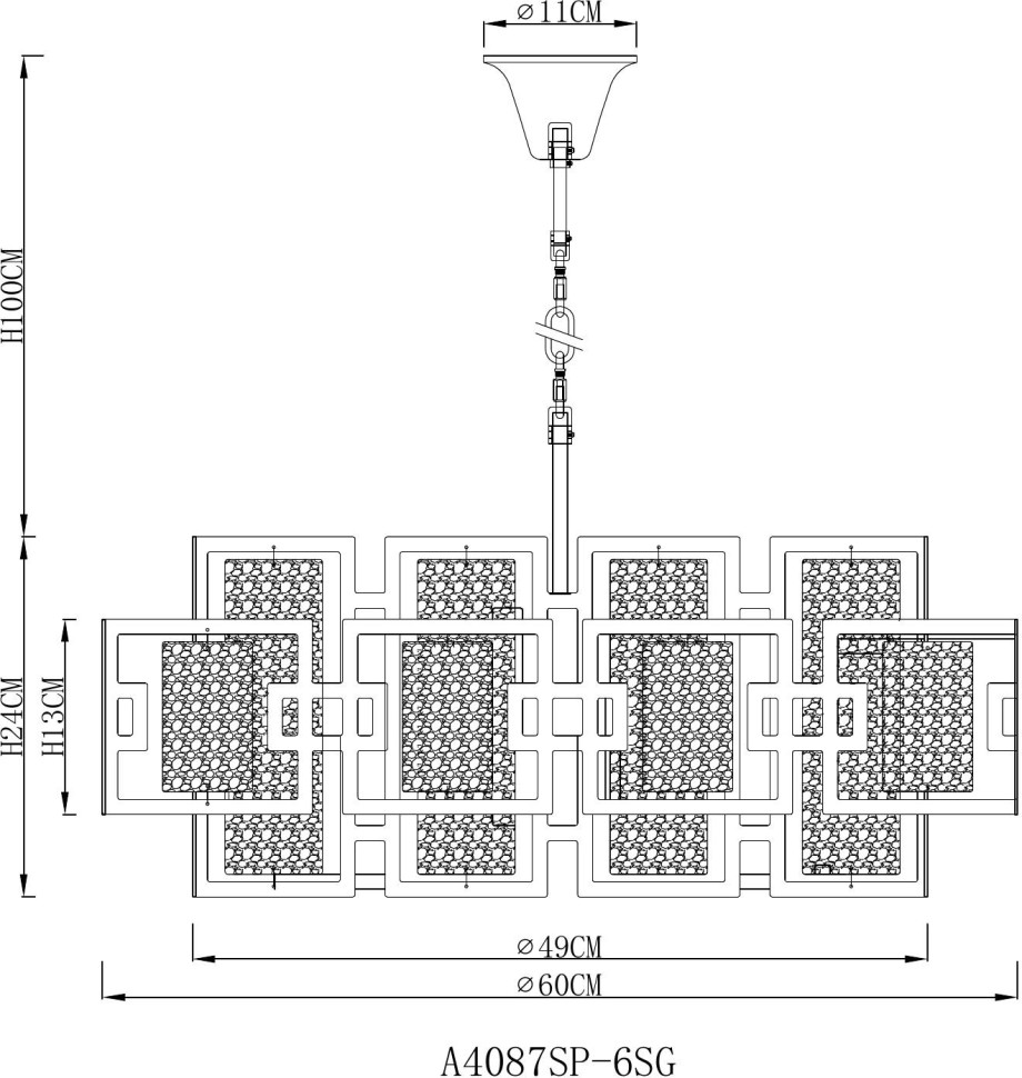 A4087SP-6SG ARTE LAMPE Blake подвесная люстра E14*6*40W, матовое золото, 60см диаметр