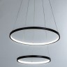 A2197SP-2BK ARTE LAMP черная светодиодная люстра 2 кольца Frodo 65W, 3000-6000K, 55см и 35см диаметр, с пультом
