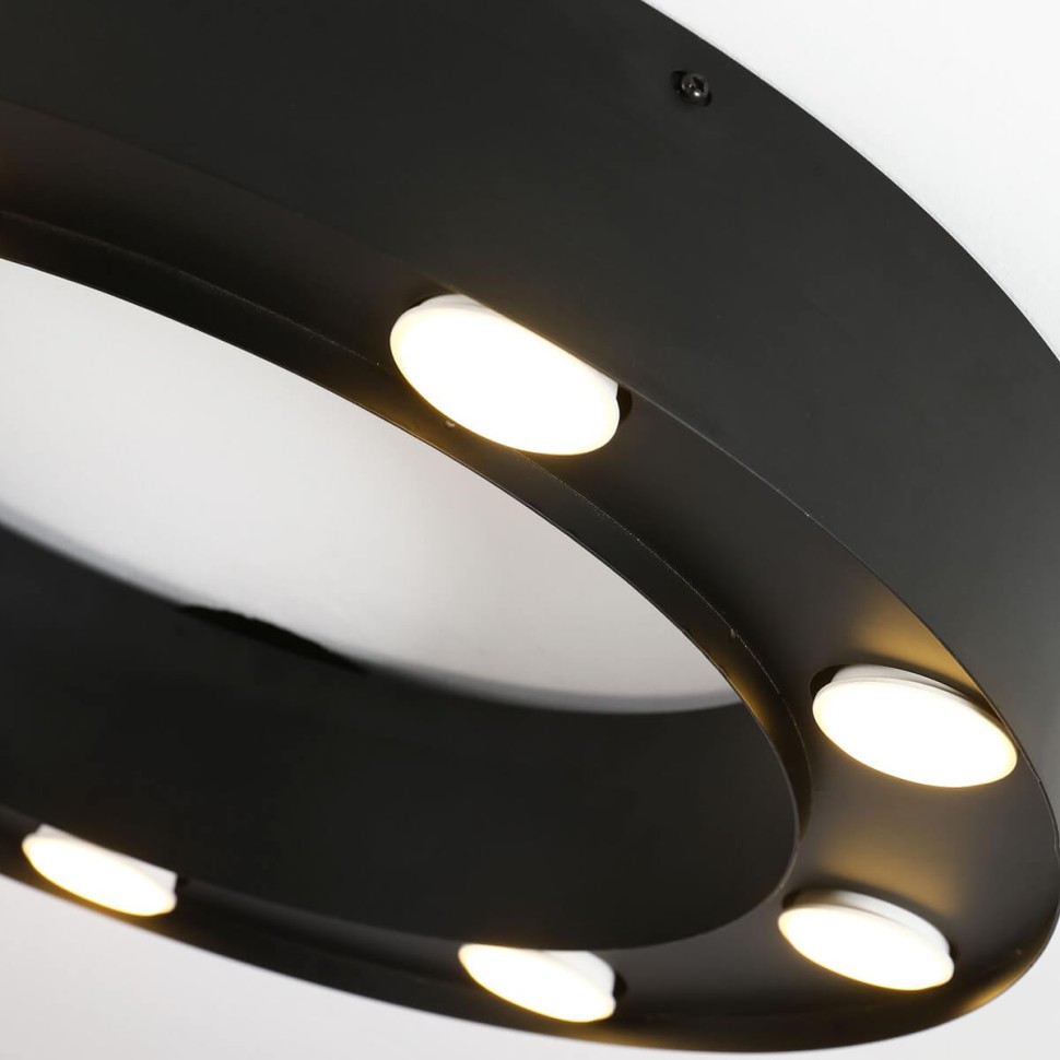 3007-9U FAVOURITE черный потолочный светильник Attica, GU10*9*5W, 50см диаметр