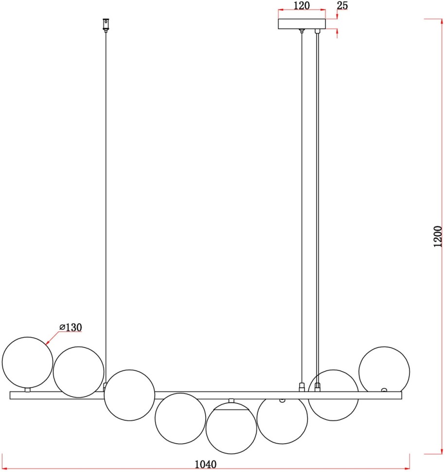 FR5199PL-08BS1 FREYA подвесной светильник Zing, латунь, E27*8*60W