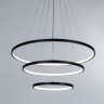 A2197SP-3BK ARTE LAMP черная светодиодная люстра 3 кольца Frodo 145W, 3000-6000K, 75-55-35см диаметр, с пультом
