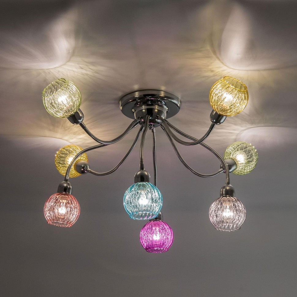 CL604181 CITILUX потолочная разноцветная люстра Попурри 8 гибких рожков