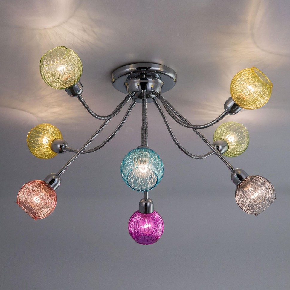 CL604181 CITILUX потолочная разноцветная люстра Попурри 8 гибких рожков