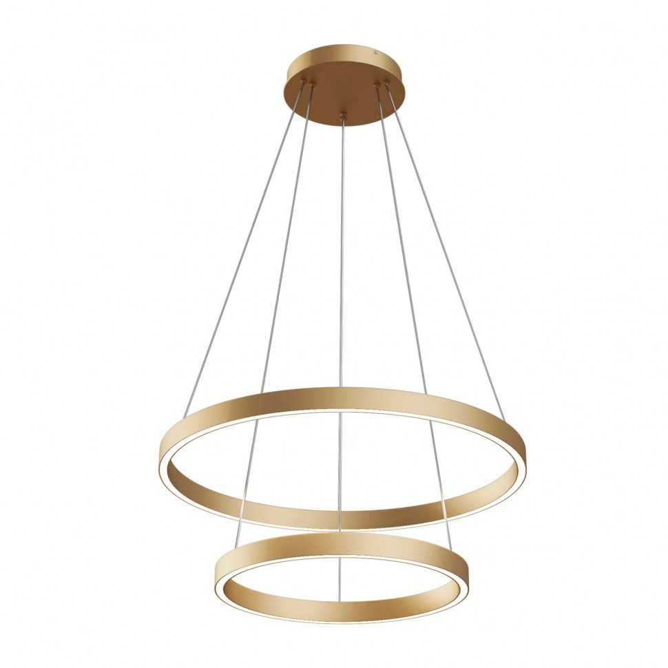 MOD058PL-L55BS4K MAYTONI светодиодный светильник 2 кольца латунь RIM, 61W, 4000K, 3500Lm, диаметр 60см