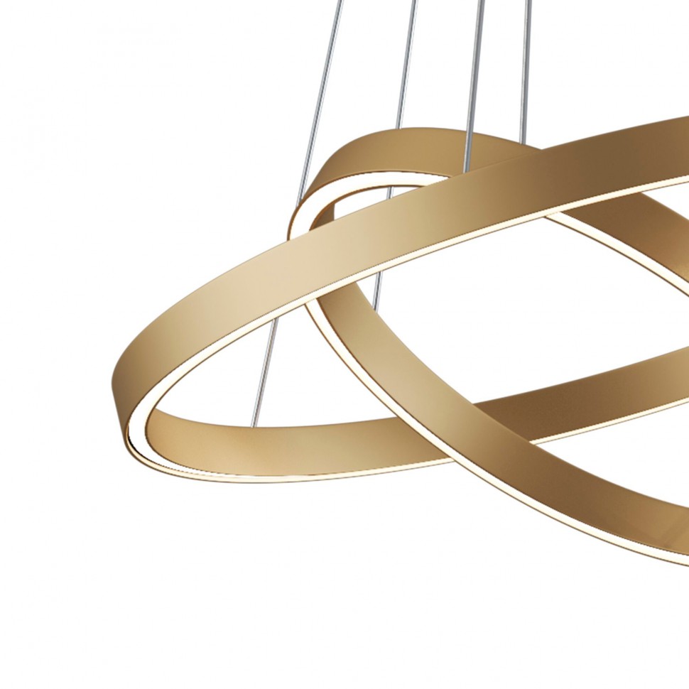 MOD058PL-L55BS4K MAYTONI светодиодный светильник 2 кольца латунь RIM, 61W, 4000K, 3500Lm, диаметр 60см