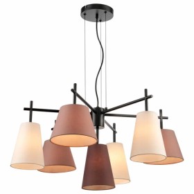 338-023-07 VELANTE черный подвесной светильник с цветными плафонами (белый, бежевый, бордовый) E14*7*40W