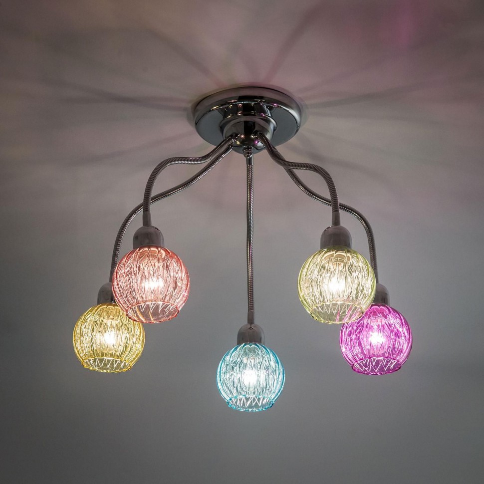 CL604151 CITILUX потолочная разноцветная люстра Попурри 5 гибких рожков