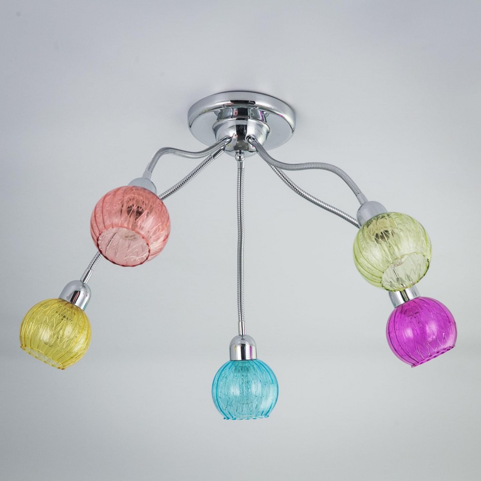CL604151 CITILUX потолочная разноцветная люстра Попурри 5 гибких рожков