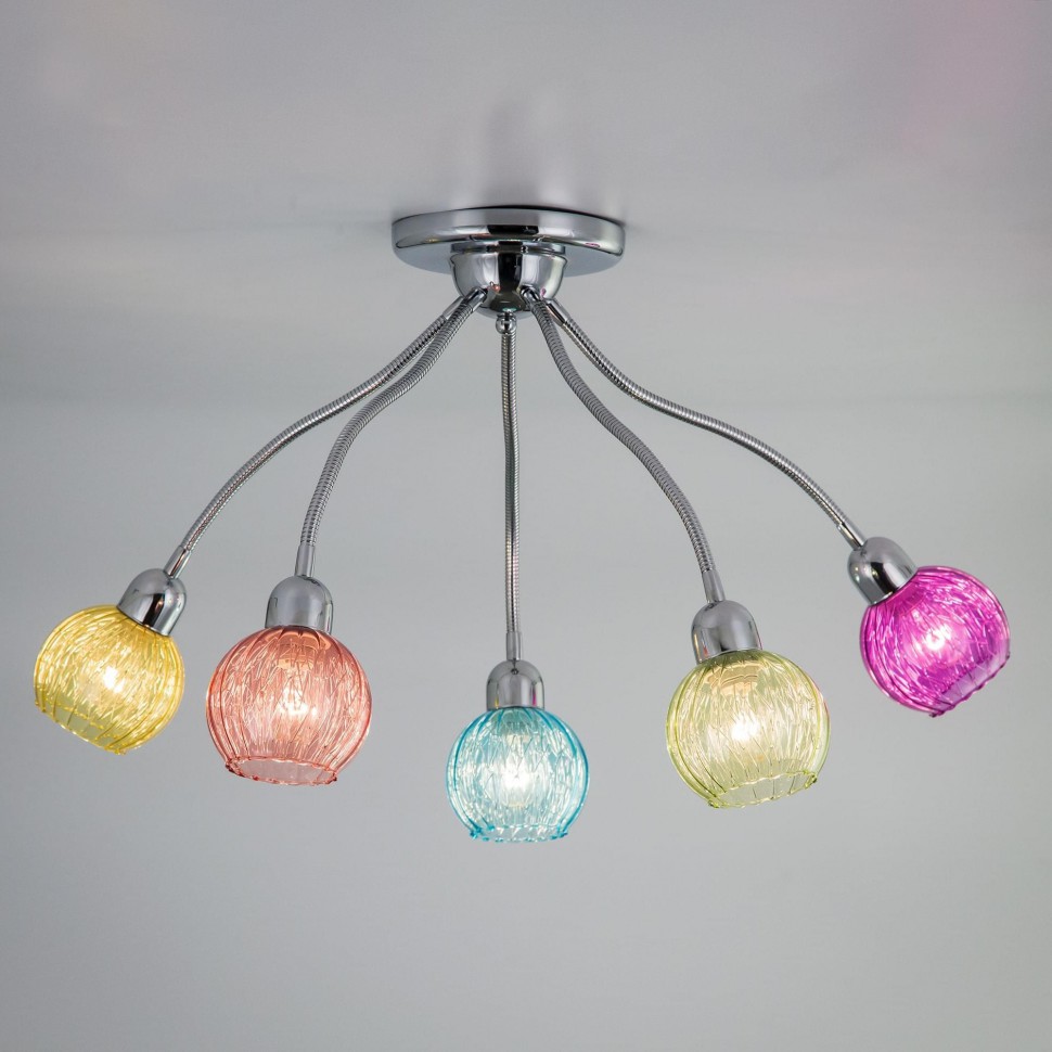 CL604151 CITILUX потолочная разноцветная люстра Попурри 5 гибких рожков