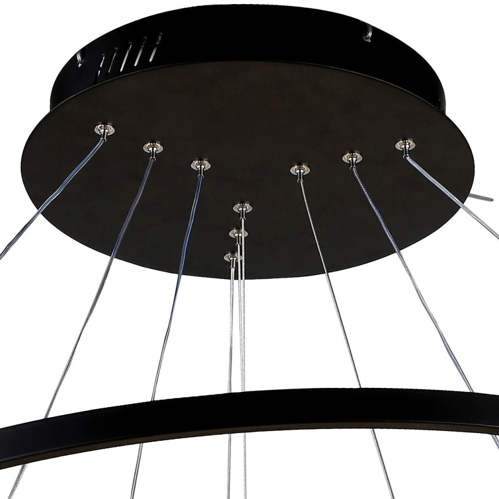 1764-18P Favourite Подвесная черная люстра 3 кольца Giro 95W, 4000K, диаметр 80см