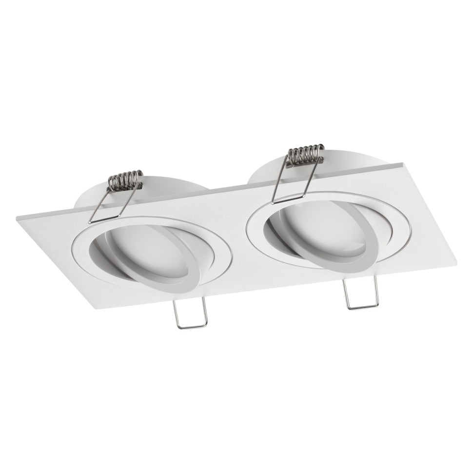 371021 NOVOTECH WIR Белый встраиваемый двойной поворотный светильник MORUS, IP20, GU10*1*50W, 173*92мм прямоугольный