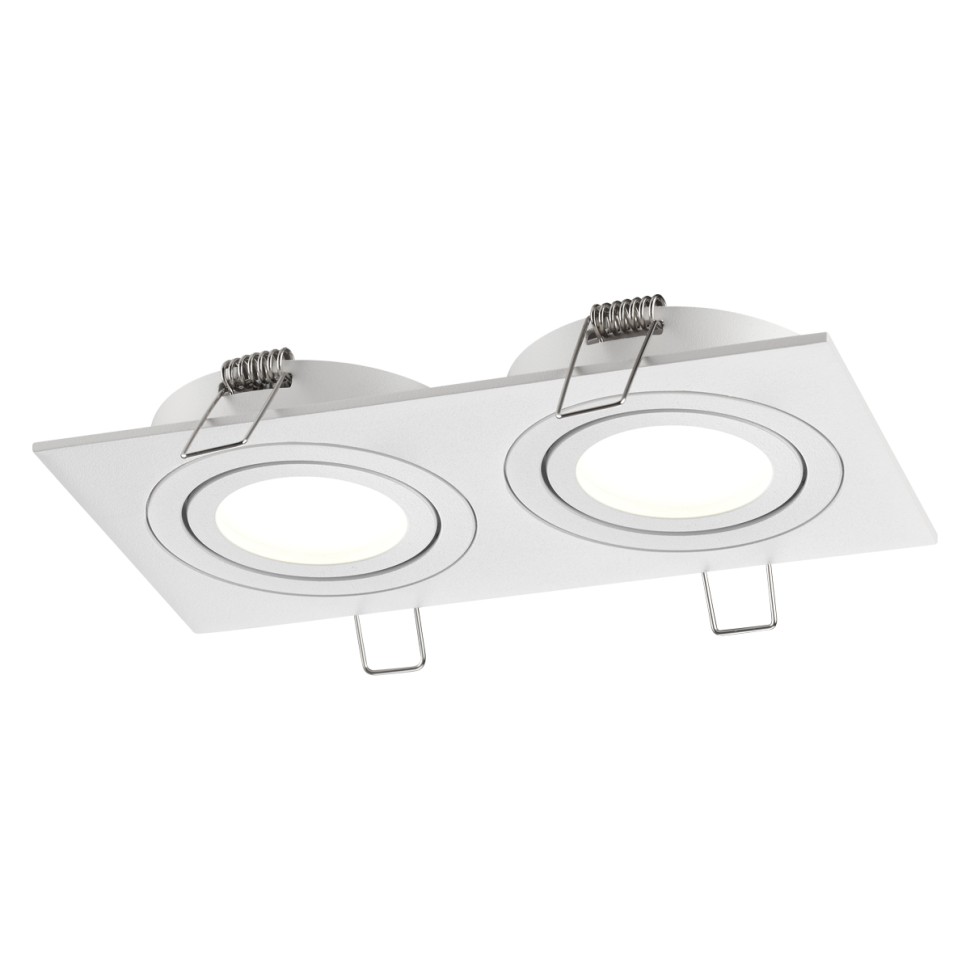 371021 NOVOTECH WIR Белый встраиваемый двойной поворотный светильник MORUS, IP20, GU10*1*50W, 173*92мм прямоугольный