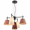 338-023-05 VELANTE черный подвесной светильник с цветными плафонами (белый, бежевый, бордовый) E14*5*40W