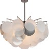 OML-89917-06 Omnilux Plelo Потолочная люстра на штанге, никель, стекло белый/серебро, диаметр 63см, Е14*6*60W