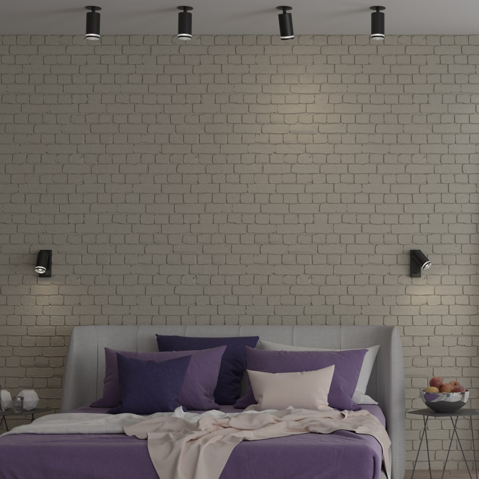 370893 NOVOTECH черный настенный светильник с выключателем ULAR, GU10, 9W