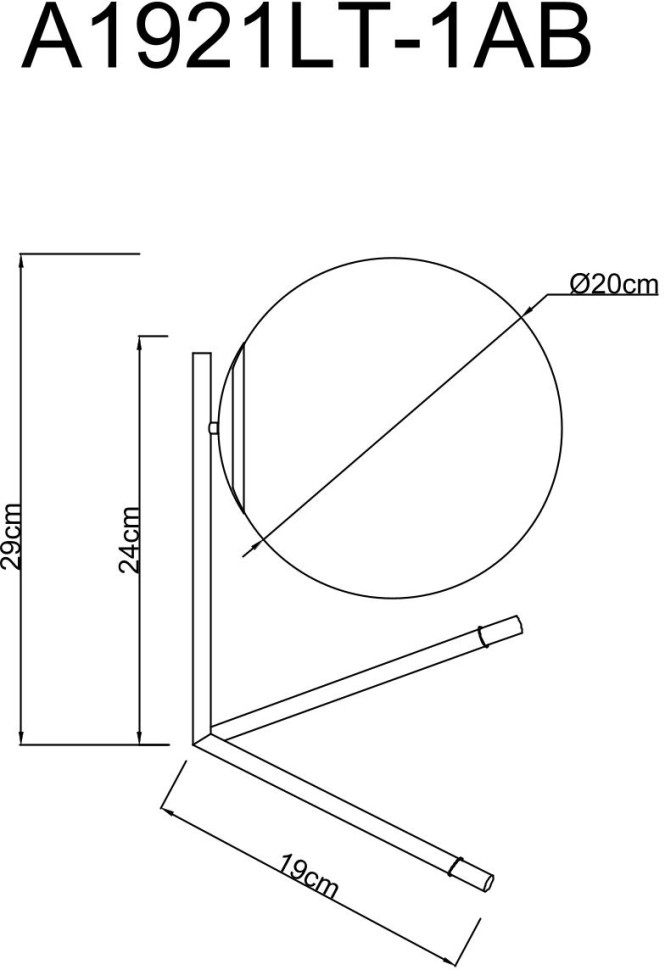 A1921LT-1AB ARTE LAMP настольная лампа Bolla-Unica, бронза, 20см шар