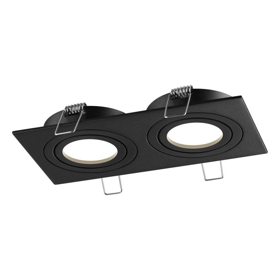 371022 NOVOTECH WIR Черный встраиваемый двойной поворотный светильник MORUS, IP20, GU10*1*50W, 173*92мм прямоугольный