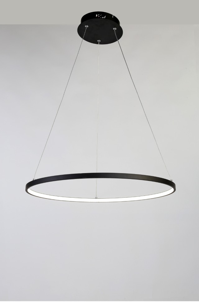 1764-6P Favourite Черная подвесная светодиодная люстра кольцо Giro, 32W, 4000K, 1530Lm, диаметр 60см