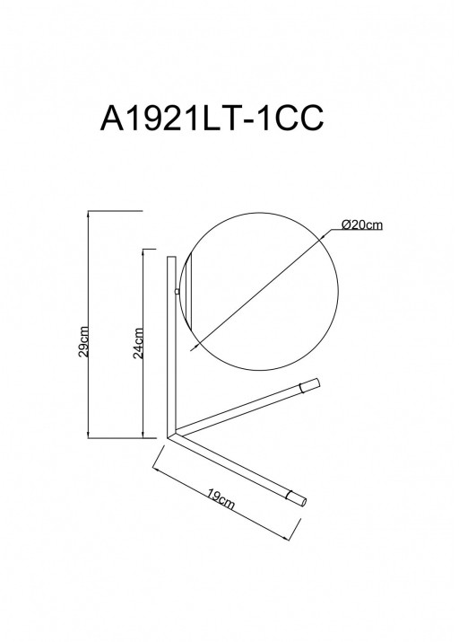 A1921LT-1CC ARTE LAMP настольная лампа Bolla-Unica, хром, 20см шар