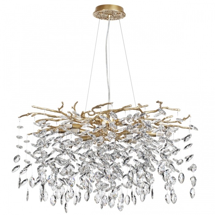 4969/10 Odeon Light Подвесная хрустальная люстра DELICA, G9*10*40W, античная бронза, 60см диаметр