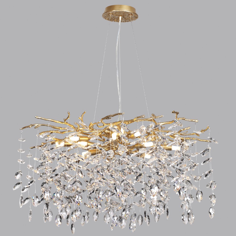 4969/10 Odeon Light Подвесная хрустальная люстра DELICA, G9*10*40W, античная бронза, 60см диаметр