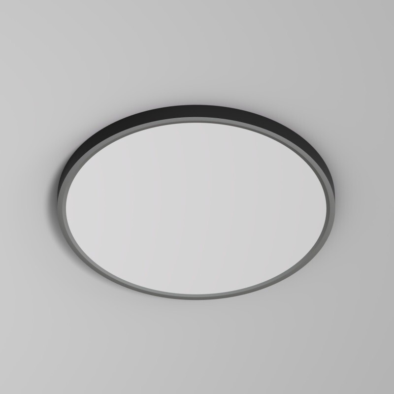 DK6522-BK Denkirs Thin накладной потолочный светодиодный 36W светильник с переключателем цветовой температуры на корпусе 3000K-4000K-6500K, черный, 40см