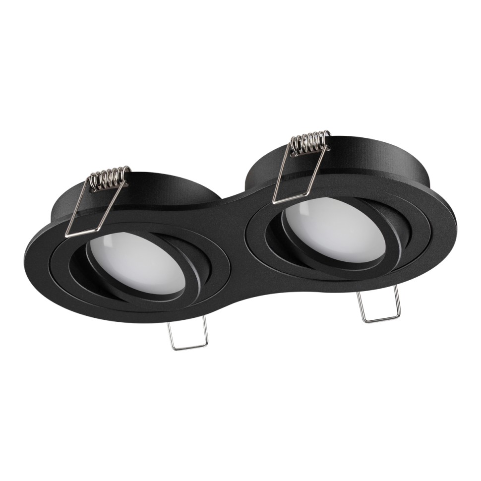 371024 NOVOTECH WIR Черный встраиваемый двойной поворотный светильник MORUS, IP20, GU10*1*50W, 175*92мм овал