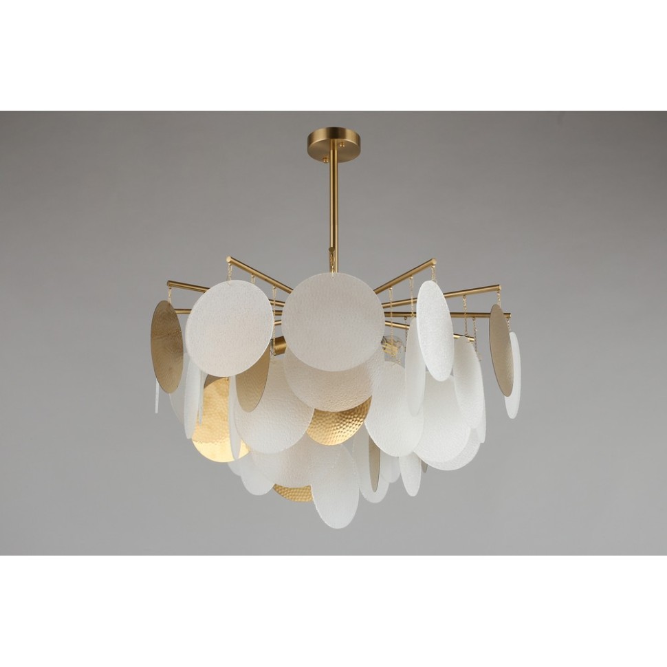 OML-89907-06 Omnilux Plelo Потолочная люстра на штанге, бронза, стекло белый/бронза, диаметр 63см, Е14*6*60W