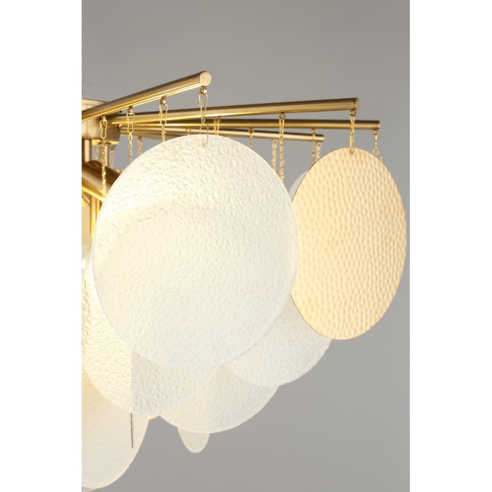 OML-89907-06 Omnilux Plelo Потолочная люстра на штанге, бронза, стекло белый/бронза, диаметр 63см, Е14*6*60W